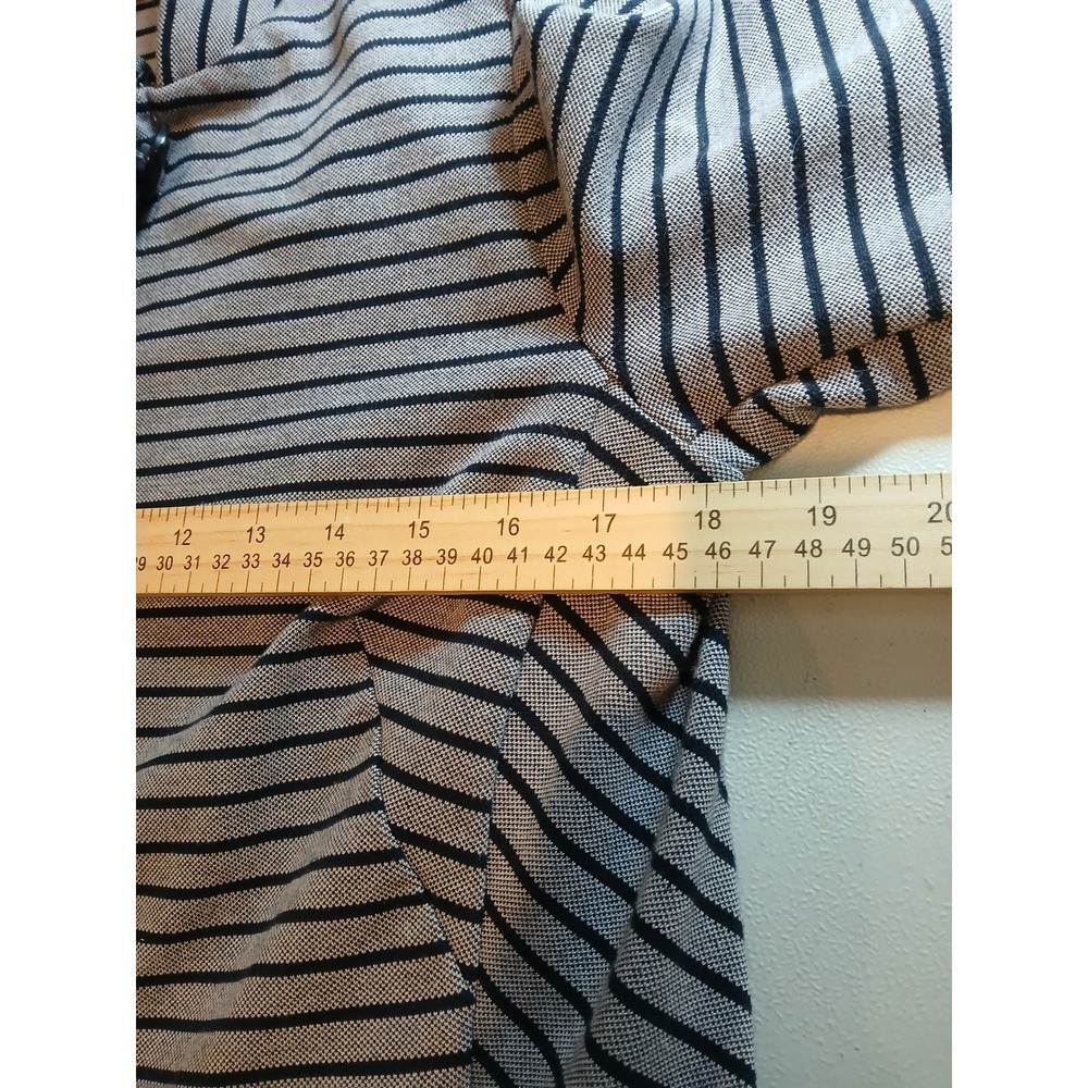 Cabi Blue Striped Stand Collar Jacket  Womans blazer Medium Minimalist Office - Picture 9 of 14